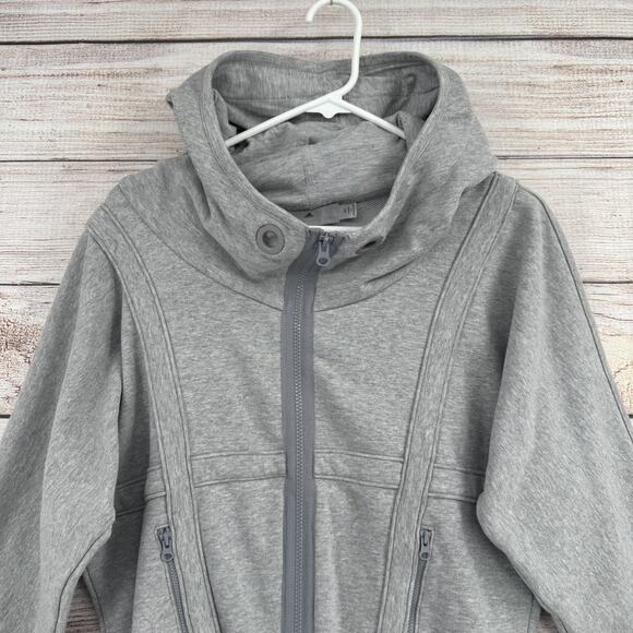 Adidas Stella McCartney Jacket Womens Small Gray Hooded Full Zip Athletic Medium - Picture 3 of 11